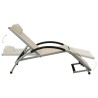 Chaise longue avec oreiller textilène crème 