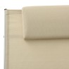 Chaise longue avec oreiller textilène crème 