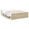 Cadre de lit avec tiroirs sans matelas chêne sonoma 140x190 cm 