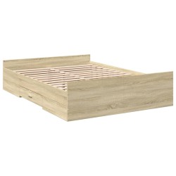 Cadre de lit avec tiroirs sans matelas chêne sonoma 140x190 cm 