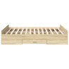 Cadre de lit avec tiroirs sans matelas chêne sonoma 140x190 cm 