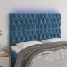 Tête de lit à LED Bleu foncé 160x7x118/128 cm Velours 
