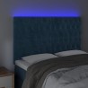 Tête de lit à LED Bleu foncé 160x7x118/128 cm Velours 