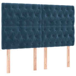 Tête de lit à LED Bleu foncé 160x7x118/128 cm Velours 