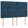 Tête de lit à LED Bleu foncé 160x7x118/128 cm Velours 