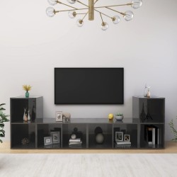 Meubles TV 4 pcs Gris brillant 72x35x36,5 cm Bois d'ingénierie 