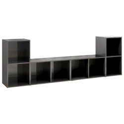 Meubles TV 4 pcs Gris brillant 72x35x36,5 cm Bois d'ingénierie 