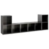 Meubles TV 4 pcs Gris brillant 72x35x36,5 cm Bois d'ingénierie 