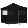 Tente de réception pliable escamotable 4 parois latérales noir 