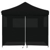 Tente de réception pliable escamotable 4 parois latérales noir 