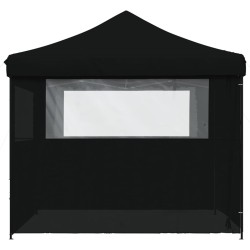 Tente de réception pliable escamotable 4 parois latérales noir 