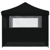 Tente de réception pliable escamotable 4 parois latérales noir 