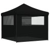 Tente de réception pliable escamotable 4 parois latérales noir 
