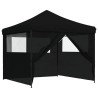 Tente de réception pliable escamotable 4 parois latérales noir 