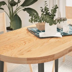 Dessus de table 120x60x4 cm bois de chêne massif ovale 