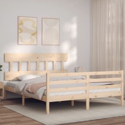Cadre de lit sans matelas bois massif 