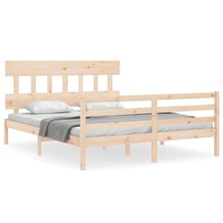 Cadre de lit sans matelas bois massif 