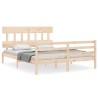 Cadre de lit sans matelas bois massif 