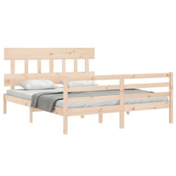 Cadre de lit sans matelas bois massif 
