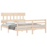 Cadre de lit sans matelas bois massif 