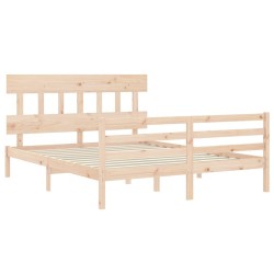 Cadre de lit sans matelas bois massif 