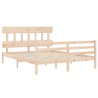 Cadre de lit sans matelas bois massif 