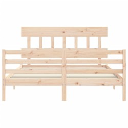 Cadre de lit sans matelas bois massif 