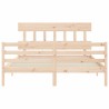 Cadre de lit sans matelas bois massif 