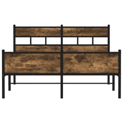 Cadre de lit sans matelas chêne fumé 150x200 cm bois ingénierie 