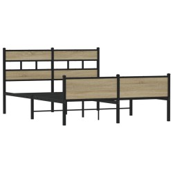 Cadre de lit sans matelas chêne sonoma 150x200 cm 