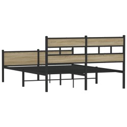 Cadre de lit sans matelas chêne sonoma 150x200 cm 