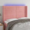 Tête de lit à LED Rose 147x16x118/128 cm Velours 