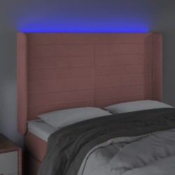 Tête de lit à LED Rose 147x16x118/128 cm Velours 