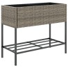 Jardinières avec étagère 2 pcs gris 90x40x75 cm résine tressée 