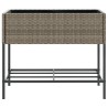 Jardinières avec étagère 2 pcs gris 90x40x75 cm résine tressée 