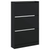 Armoire à chaussures noir 80x21x125,5 cm bois d'ingénierie 