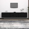 Meubles TV 3 pcs Noir Bois massif de pin 