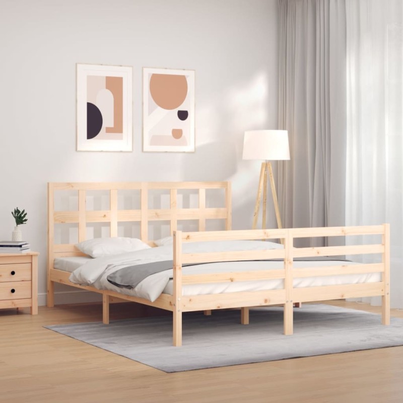 Cadre de lit sans matelas 160x200 cm bois massif 