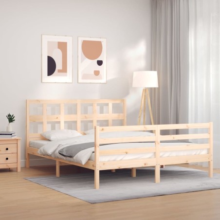 Cadre de lit sans matelas 160x200 cm bois massif 