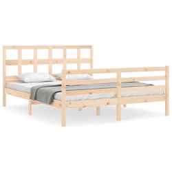 Cadre de lit sans matelas 160x200 cm bois massif 