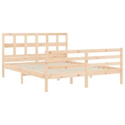 Cadre de lit sans matelas 160x200 cm bois massif 