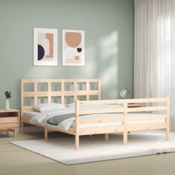 Cadre de lit sans matelas 160x200 cm bois massif 