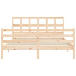 Cadre de lit sans matelas 160x200 cm bois massif 