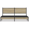 Cadre de lit en métal sans matelas chêne sonoma 183x213 cm 