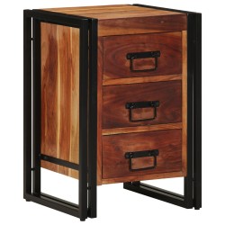 Table de chevet40x40x59 cm en bois d'acacia massif 