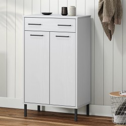 Étagère à chaussures et pieds en métal Blanc Bois de pin OSLO 