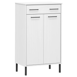 Étagère à chaussures et pieds en métal Blanc Bois de pin OSLO 