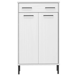 Étagère à chaussures et pieds en métal Blanc Bois de pin OSLO 