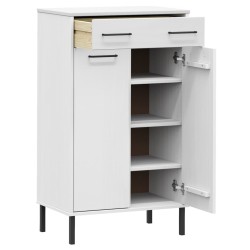 Étagère à chaussures et pieds en métal Blanc Bois de pin OSLO 