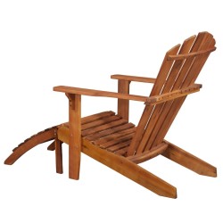 Chaise de jardin Adirondack et repose-pied Bois d'acacia massif 